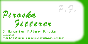 piroska fitterer business card